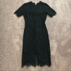 Lace bodycon high neck dress